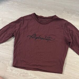 Alphalete Maroon Long Sleeve Crop Top